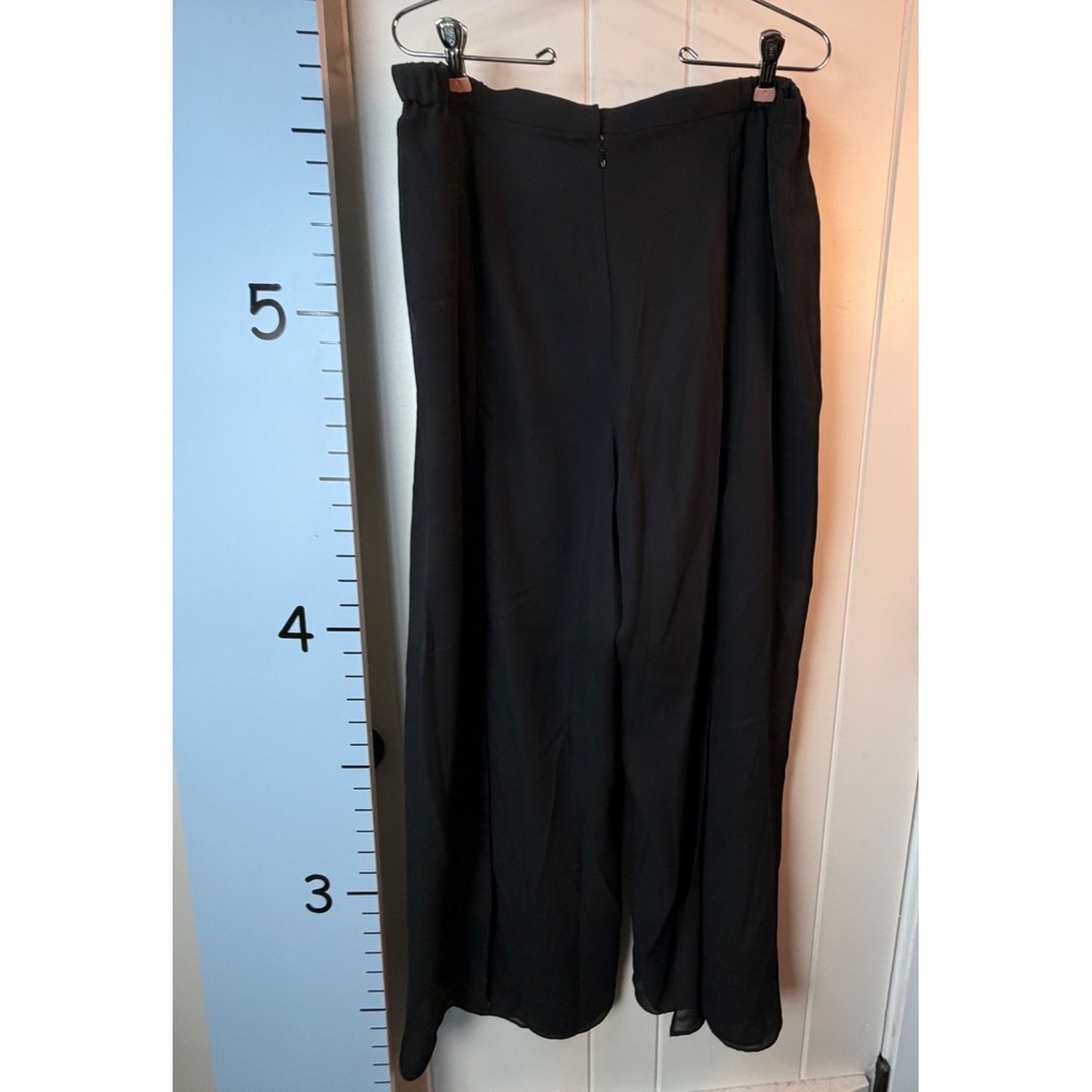 New‎ York Collection Goth Black Palazzo Wide Leg Dress Pants 1X Formal Party